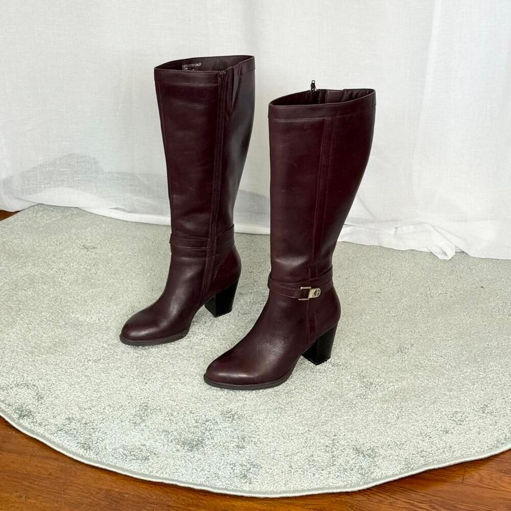 ✿ leather knee high heeled boots ✿